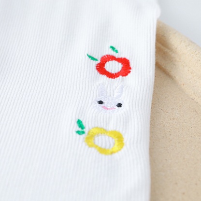 3pcs Cardigan +Dress+Knit Pants Baby Girl Rabbit and Floral Graphics