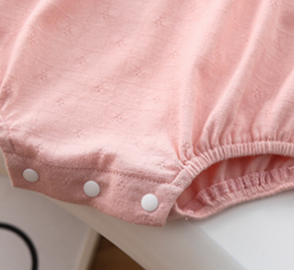 Newborn Baby Girl 95% Cotton Lace Lovely Embroidered Rabbit Button Bodysuit