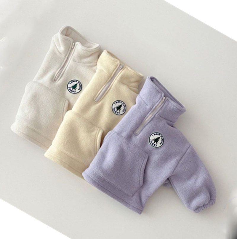 2pcs Toddler Boy/Girl Solid Color Stand Collar Long Sleeves Sweatshirt and Pants Set-kissminis