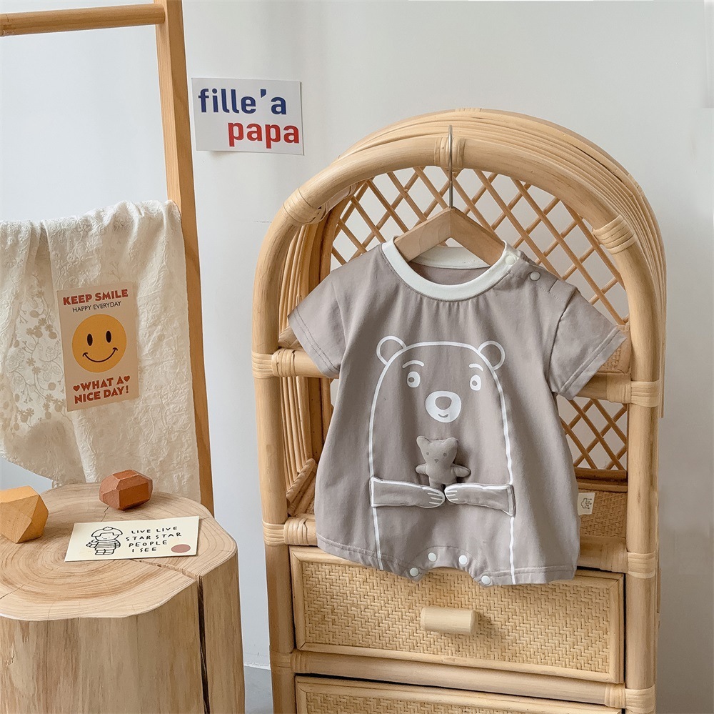Baby Boy/Girl Bear Cartoon Romper-kissminis