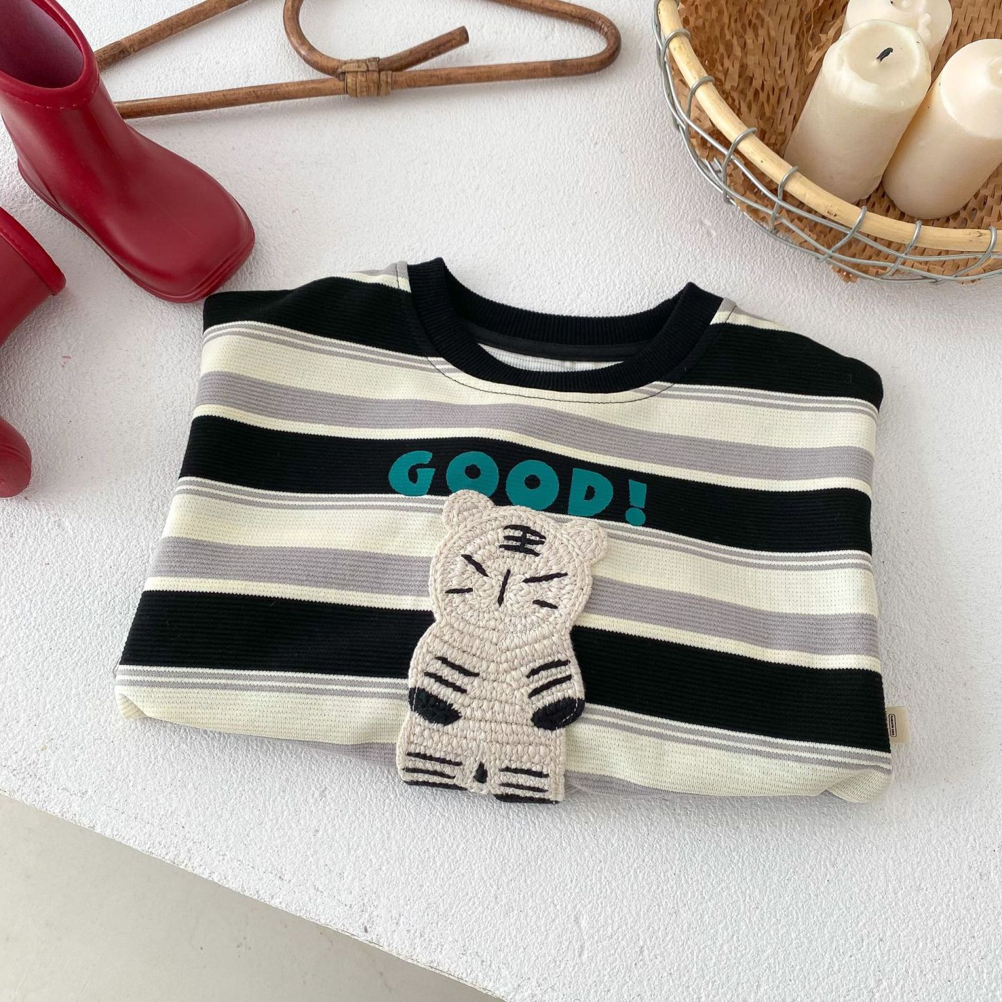 Baby Boy"Good"Long Sleeve Sweatshirt-kissminis