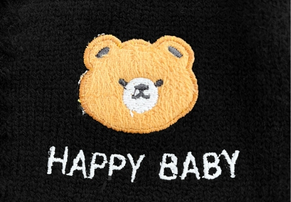 Baby Boy/Girl Bear Graphic Button closure Long Sleeve Knitted Romper-kissminis
