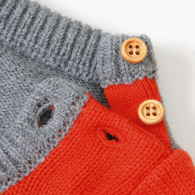 Baby Boy/Girl Cute Fox Design Knitted Long Sleeve Romper-kissminis