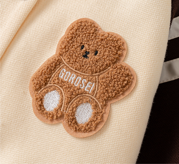 Baby Boy Cute Fluff Bear Graphic Pocket Long Sleeve Romper-kissminis
