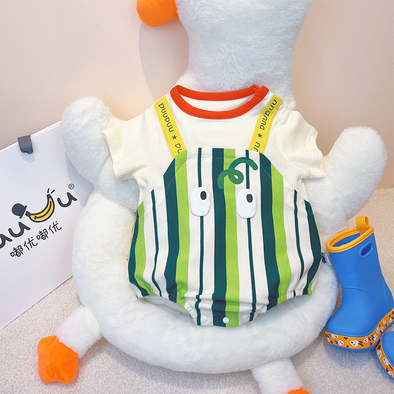 Baby Boy/Girl Watermelon Stripe Bodysuit Set-kissminis