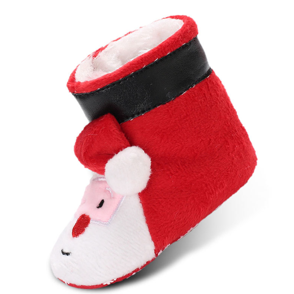 Baby Winter Thicken Christmas Style Fluff Shoes-kissminis