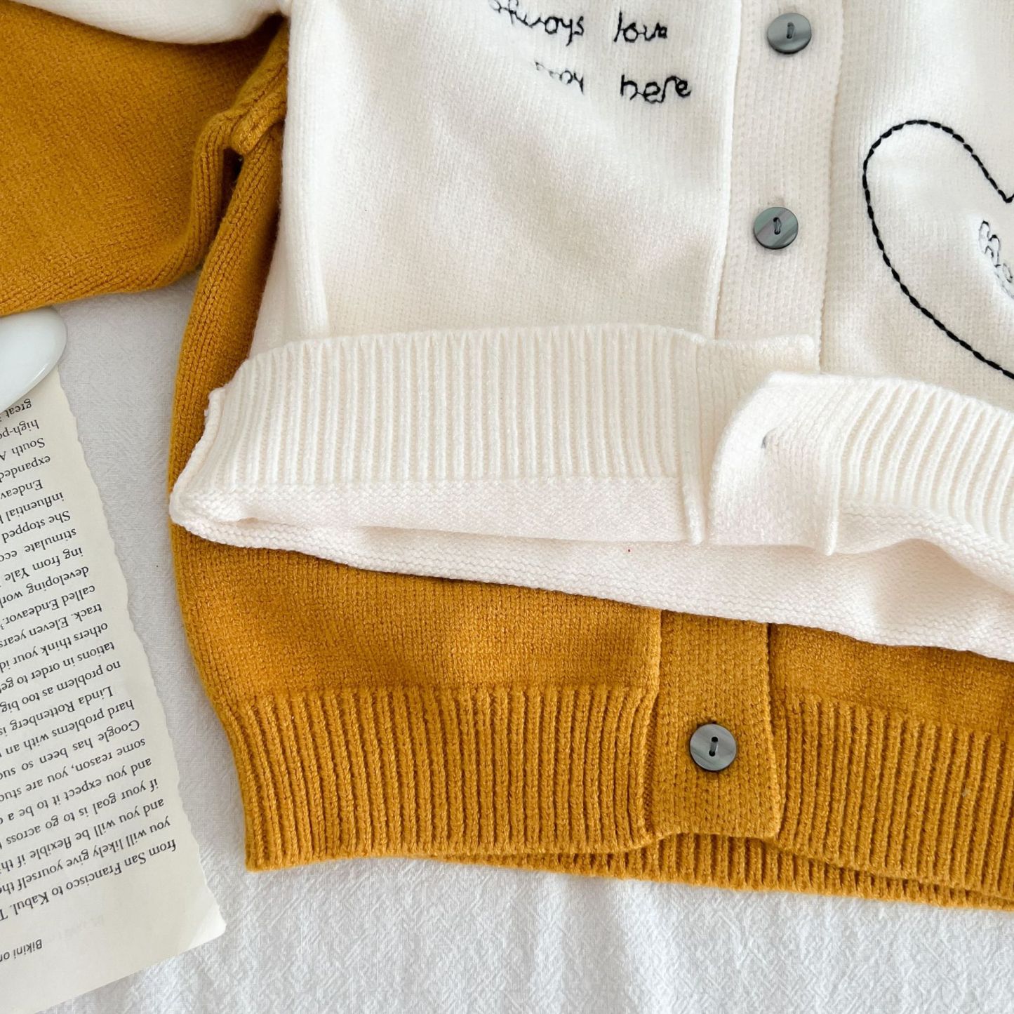Baby Heart and Letter Graphic Knitted Cardigan-kissminis