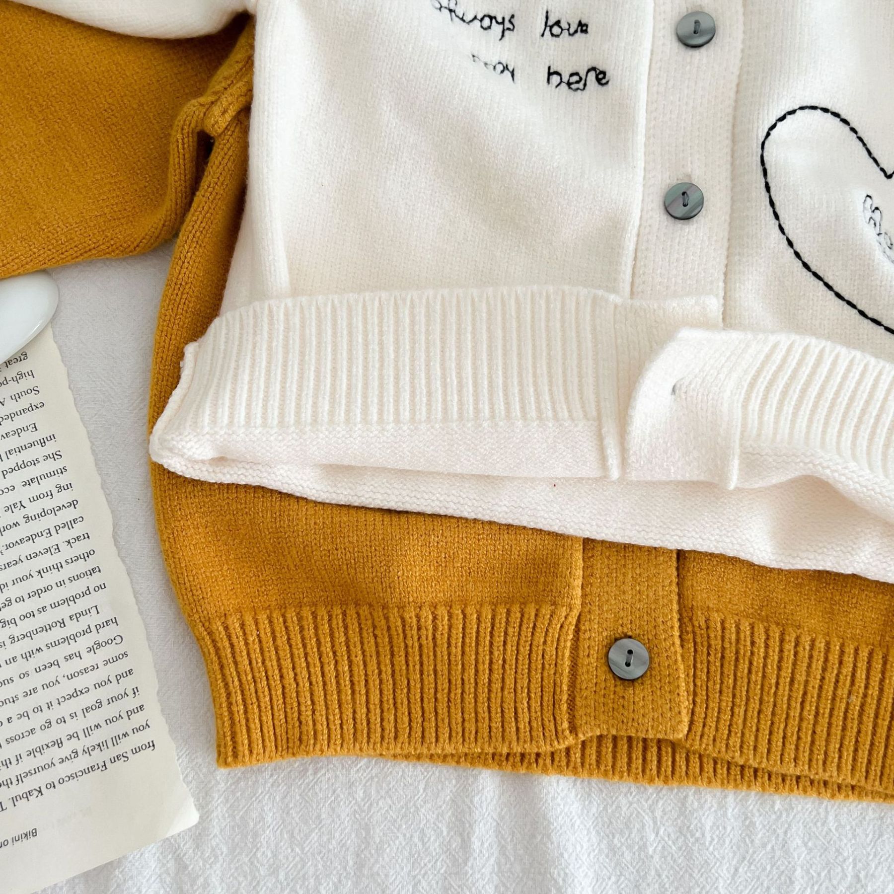 Baby Heart and Letter Graphic Knitted Cardigan-kissminis