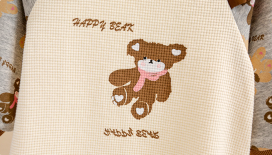 Baby Boy/Girl Bear Pattern and Ears Design Romper-kissminis