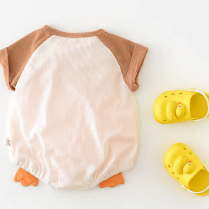 Baby Boy/Girl Wacky 3D Duck Crewneck Short Sleeve Romper