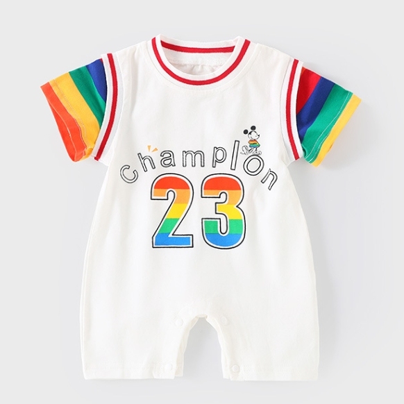 Baby Boy Sport Print Romper-kissminis