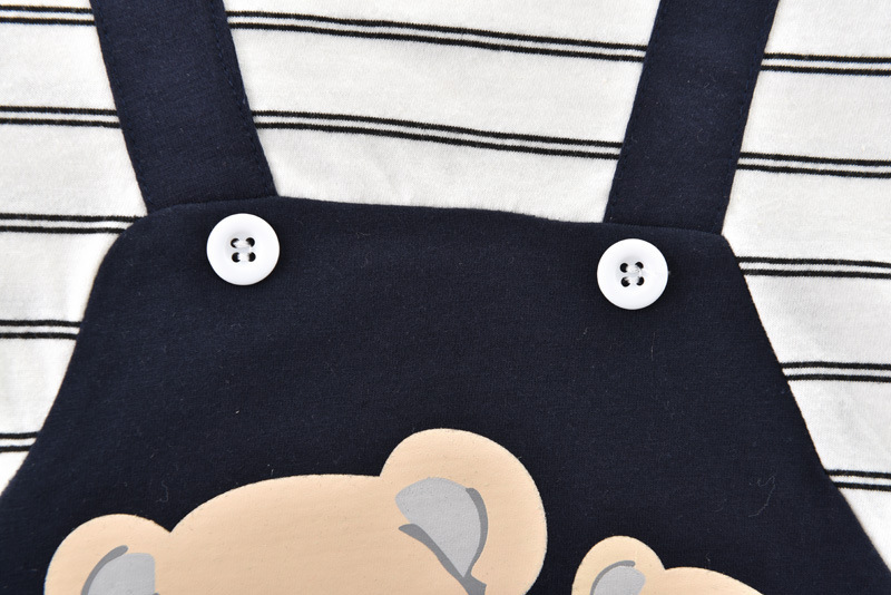 Baby Bear Striped Short Sleeve Romper -kissminis