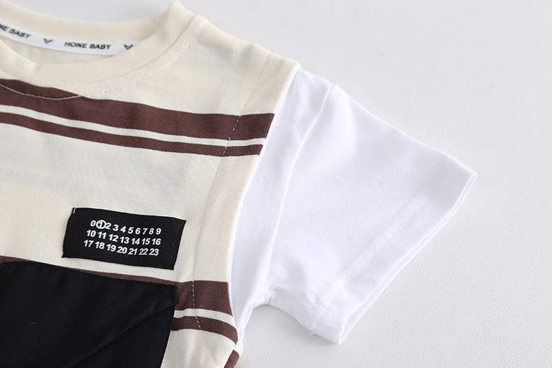Toddler Boy/Girl Solid Color Striped Two-Piece Set-kissminis