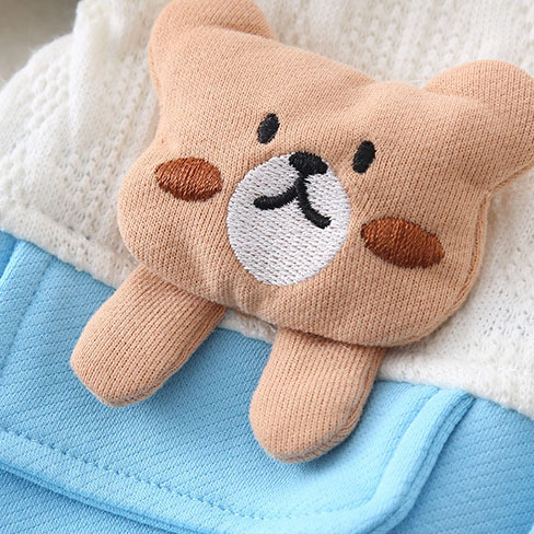 Cartoon Cute Plaid Bear Embroidery Romper-kissminis