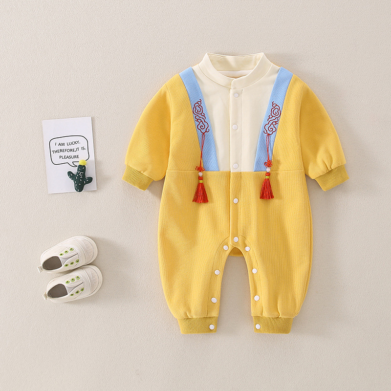 Baby Han Chinese Clothing Style Long Sleeve Romper-kissminis