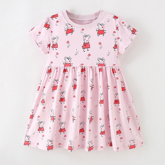Baby/Toddler Girl Casual Print Short Sleeve Dress-kissminis