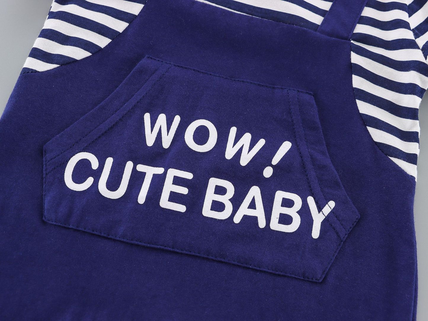 Baby Mock Two Pieces Letter Print Romper -kissminis
