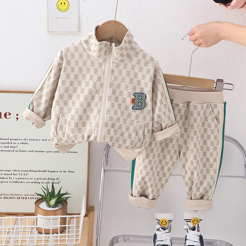 2pcs Baby Boy Casual Vintage Jacket and Pant Set-kissminis