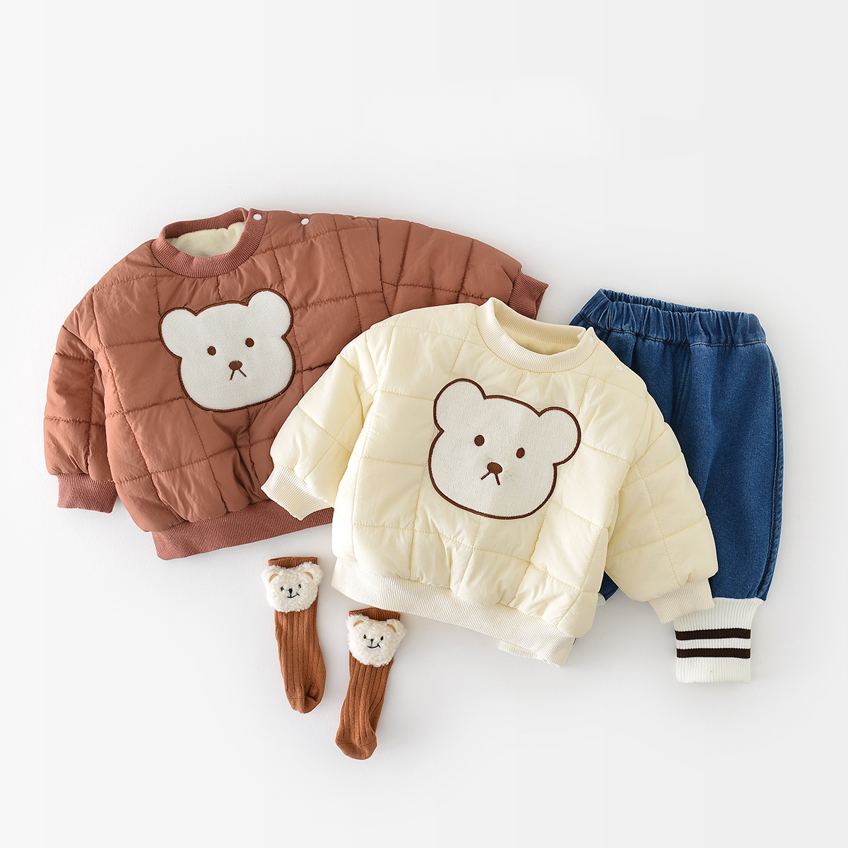 Winter Baby Boy/Girl Bear Pattern Long Sleeve Pullover Sweater-kissminis