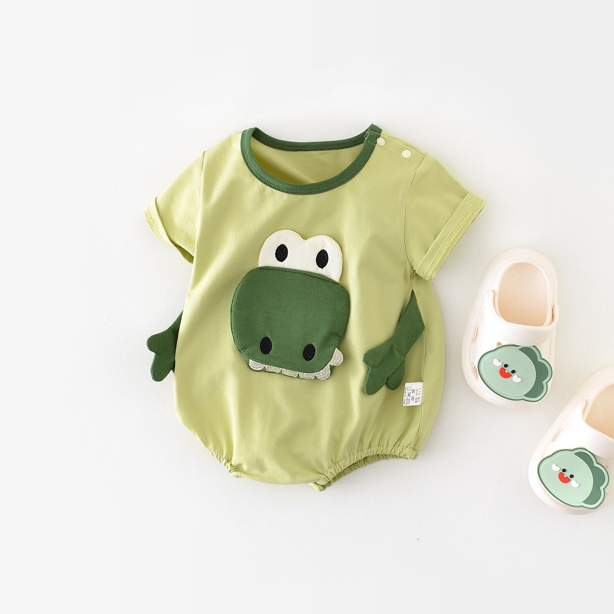 Baby Boy/Girl Dinosaur Cartoon Bodysuit-kissminis