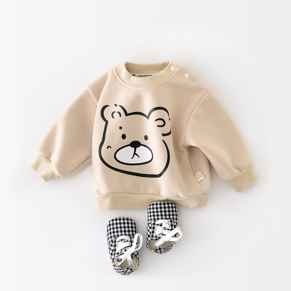 Baby Boy/Girl Cute Bear Graphic Long Sleeve Sweatshirt-kissminis