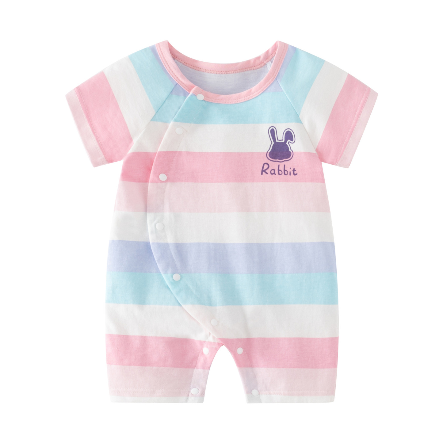 Baby Boy/Gril Pure Cotton Stripe Style Short Sleeve Romper-kissminis