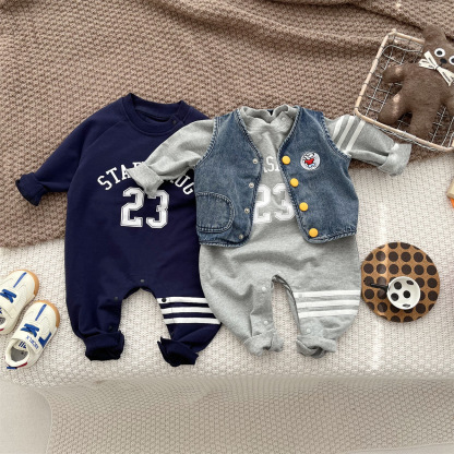 Baby ‘STARSBRUG’ Lines Romper -kissminis