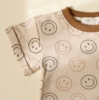 Baby Boy/Girl Smile Print T-Shirt and Pant Set-kissminis