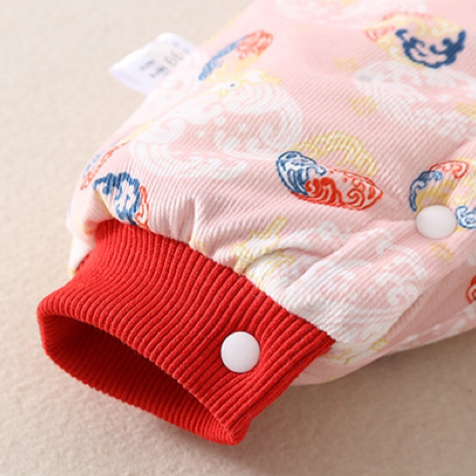 Baby Girl/Boy Winter Thicken Chinese New Year Style Long Sleeve Hooded Romper-kissminis