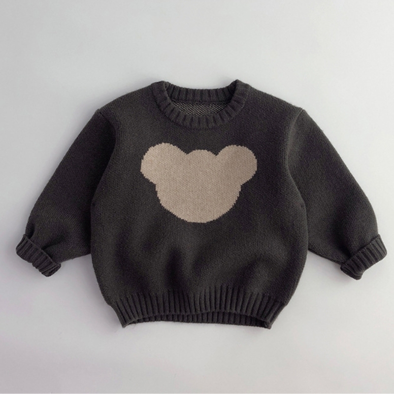 Baby Boy/Girl Bear Pattern Long Sleeve Pullover Sweater