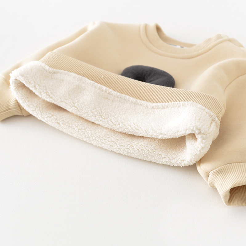 2pcs Baby Boy Winter Thicken Question Mark Graphic Long Sleeve Sweatshirt with Pants Set-kissminis