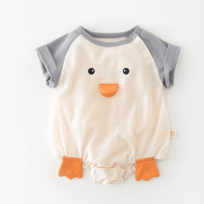 Baby Boy/Girl Wacky 3D Duck Crewneck Short Sleeve Romper