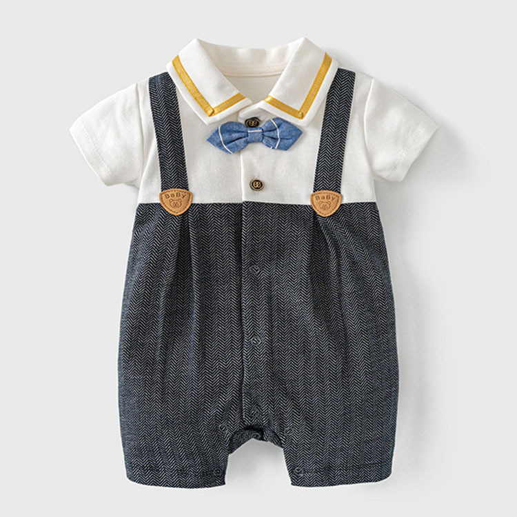 Baby Boy Little Gentleman Bow Romper -kissminis