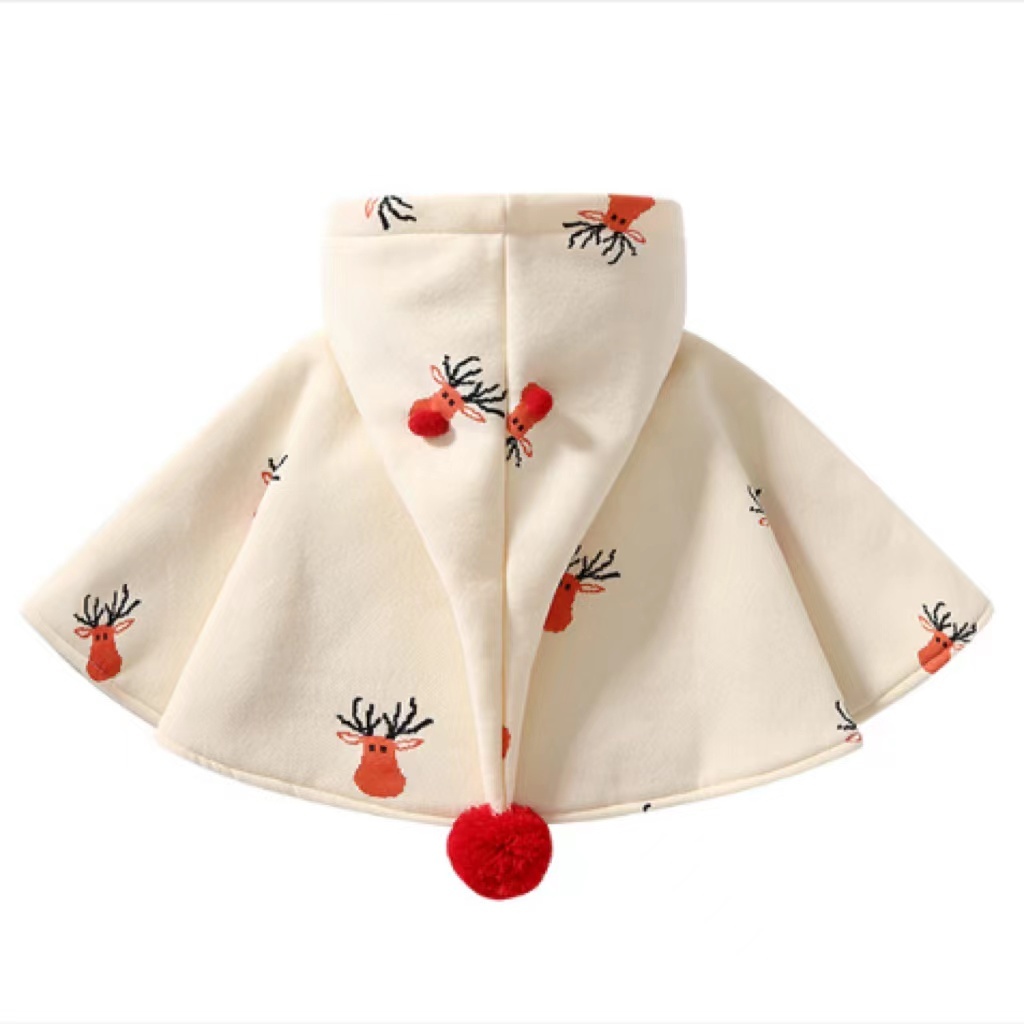 Baby Toddler Boy/Girl Cute Christmas Style Allover Elk Pattern Cape-kissminis