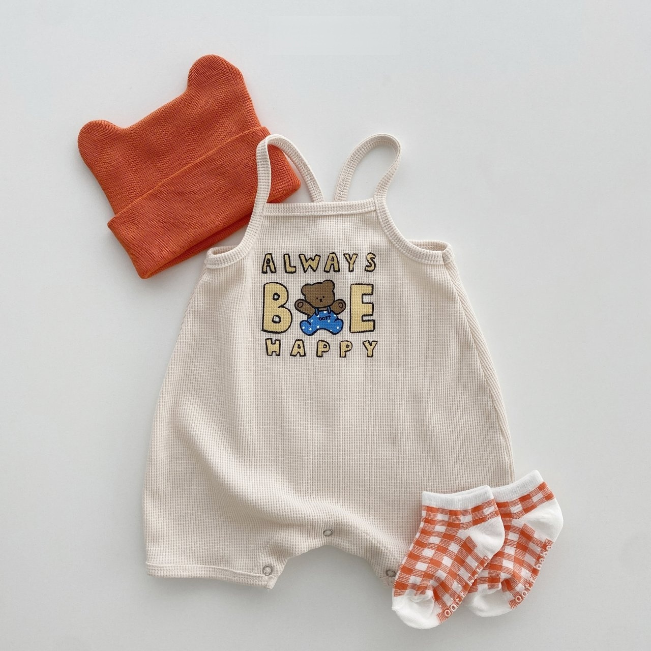 2pcs Baby Boy/Girl Bear Cartoon Print T-shirt with Pant Set-kissminis