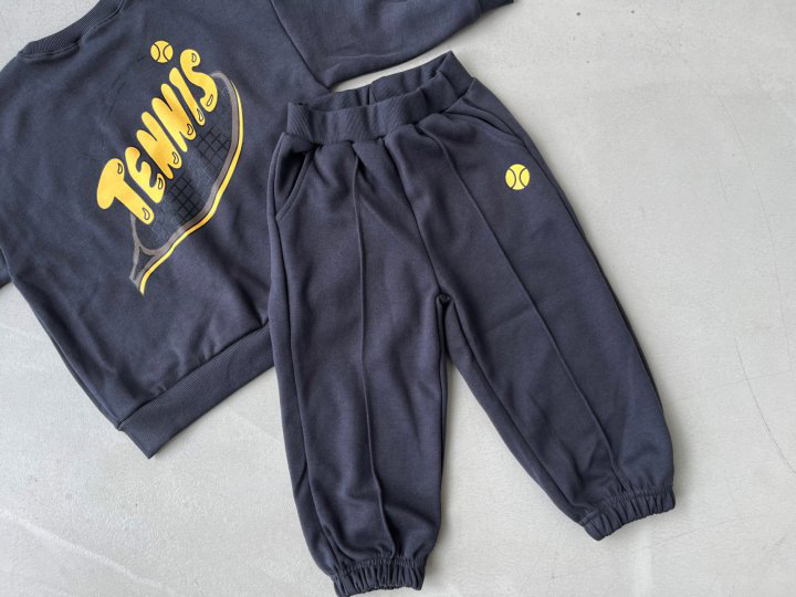 2pcs Baby ‘TENNIS’ Printed Sweatshirt and Pants Set-kissminis