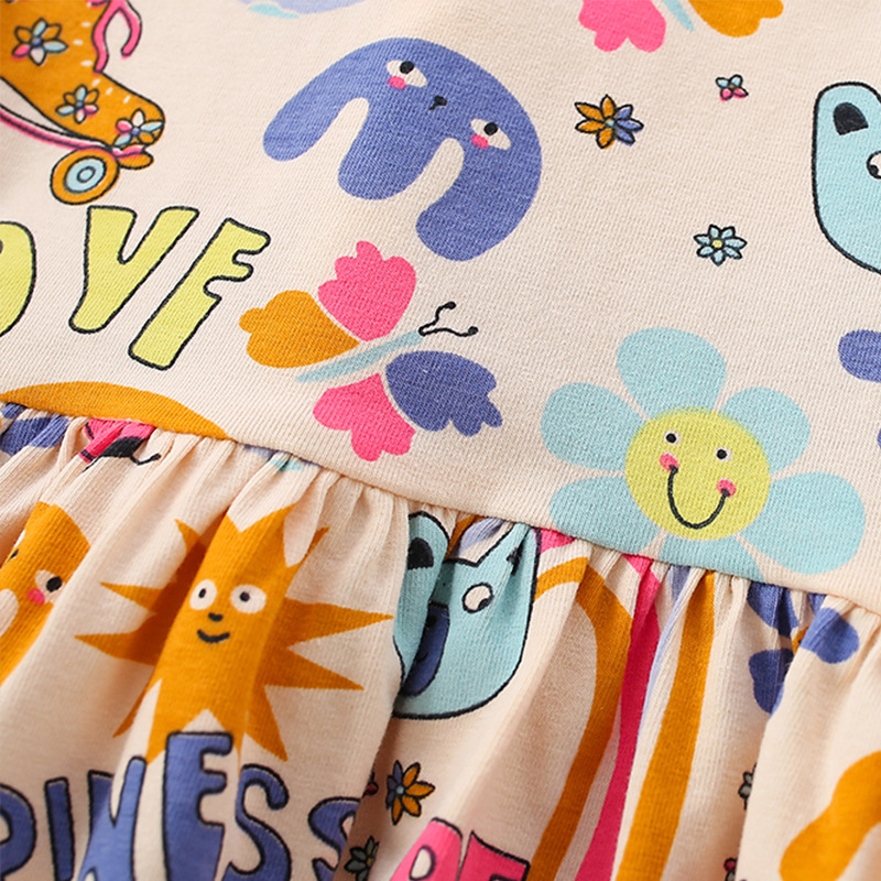 Baby/Toddler Girl Casual Print Short Sleeve Dress-kissminis