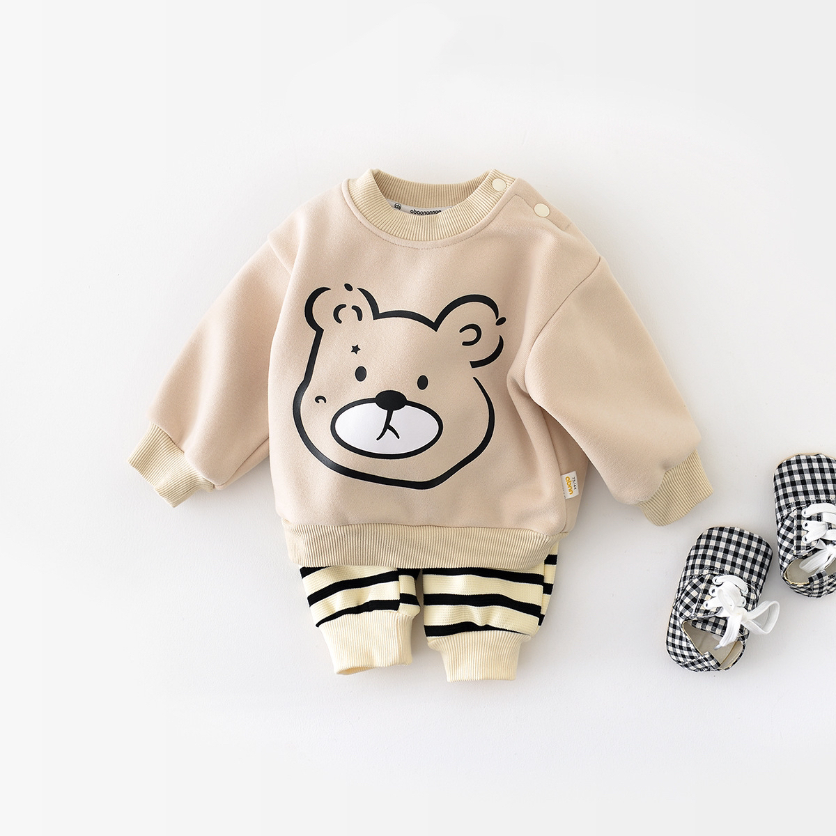 Baby Boy/Girl Cute Bear Graphic Long Sleeve Sweatshirt-kissminis