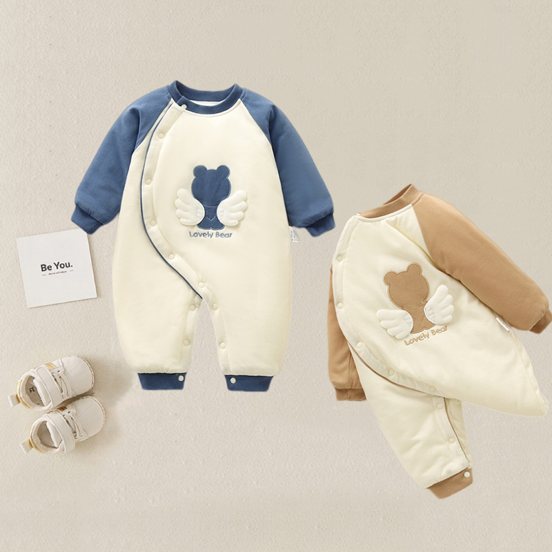 Baby Fleece Angle Print Romper-kissminis