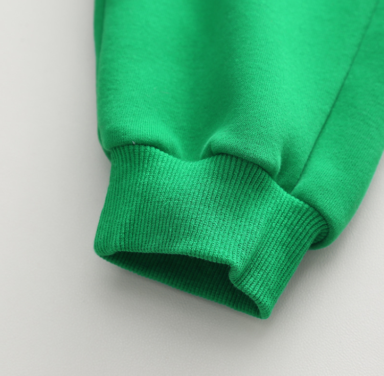 Baby Boy Solid Color Half Zipper Pullover Two-Piece Set