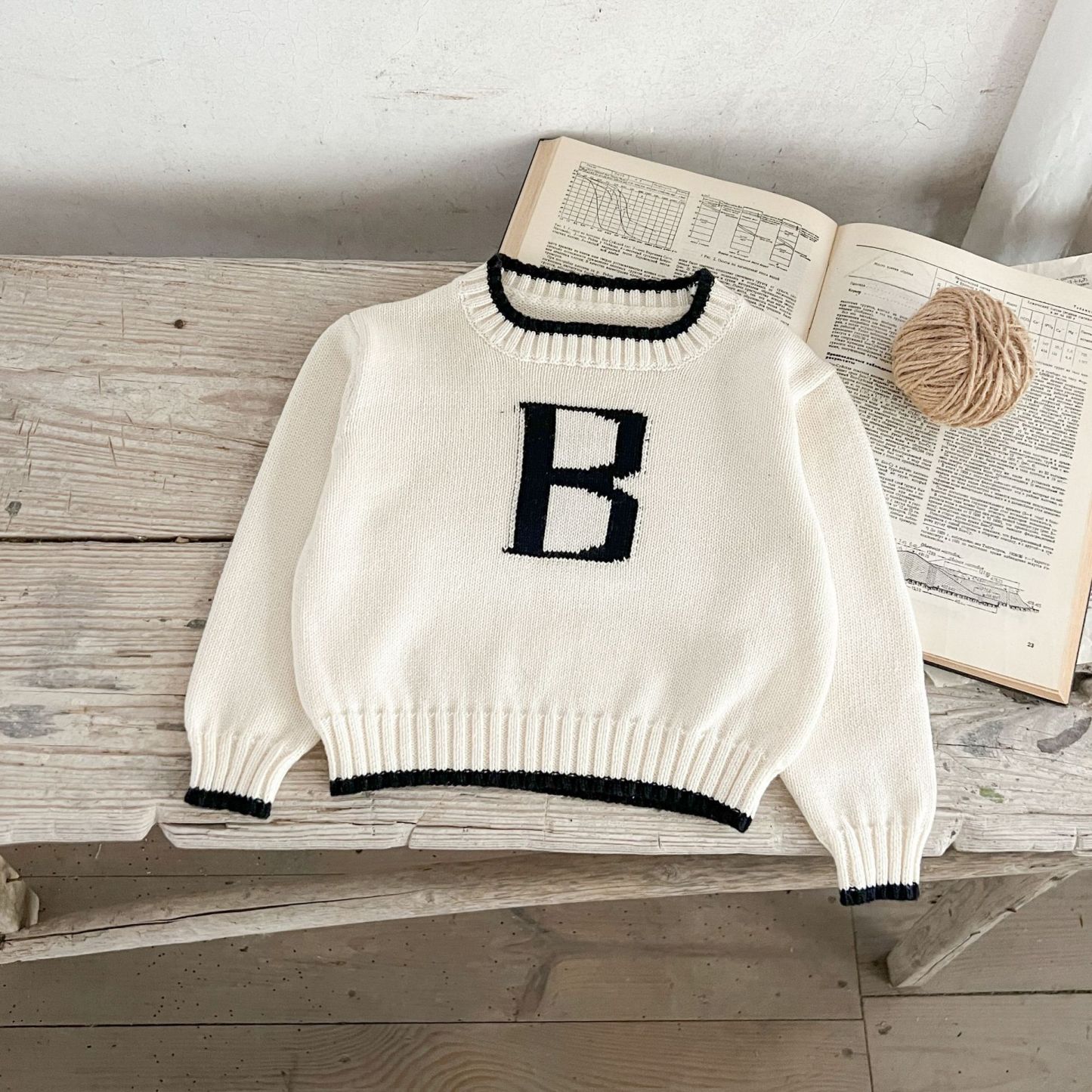 2pcs Baby Letter Pattern Woolen Knit Sweater-kissminis