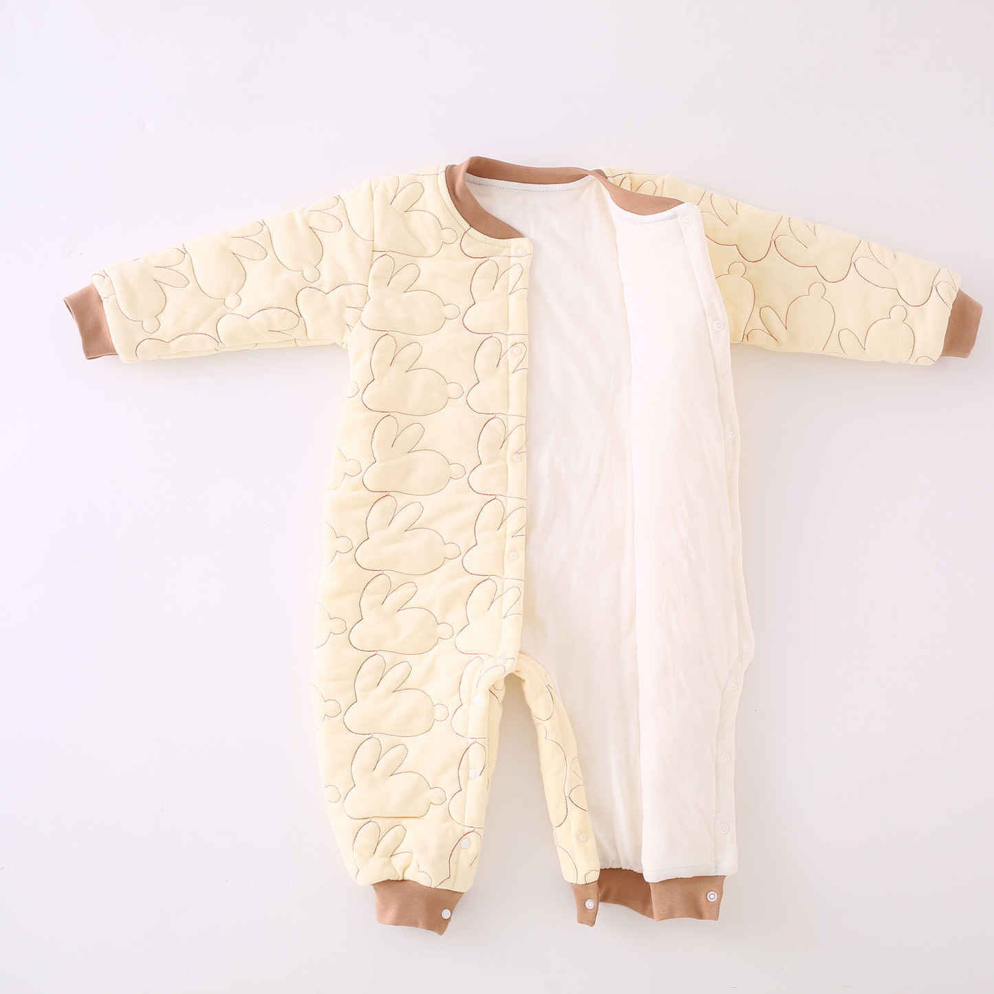 Newborn Baby Boy/Girl Bear Graphic Long Sleeve Romper-kissminis