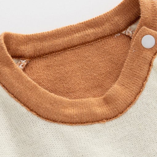 Baby Boy Cute Pocket Bear Design Knitted Long Sleeve Romper-kissminis