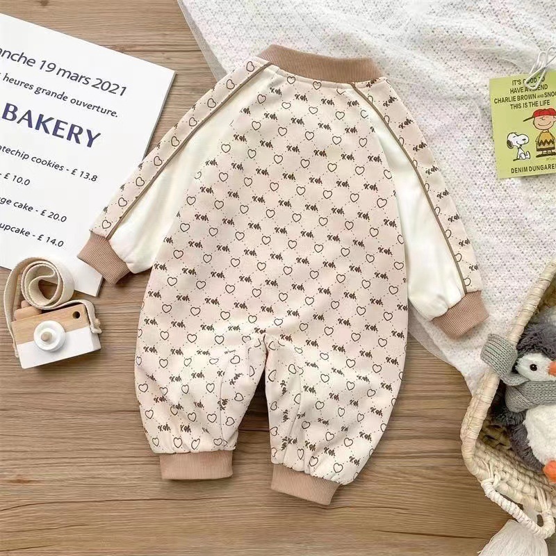 Newborn Baby Boy/Girl Love Coverage Design Soild Color Winter Long Sleeve Romper-kissminis