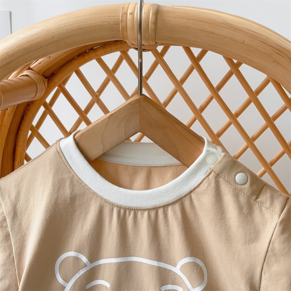 Baby Boy/Girl Bear Cartoon Romper-kissminis