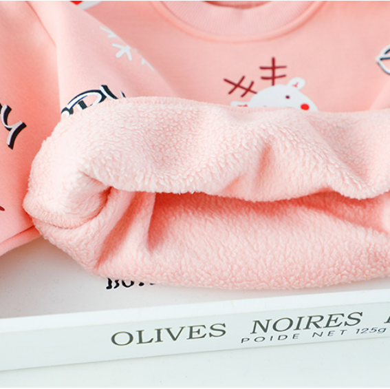 Elk Velvet Thickened Sweatshirt Two Piece Set-kissminis