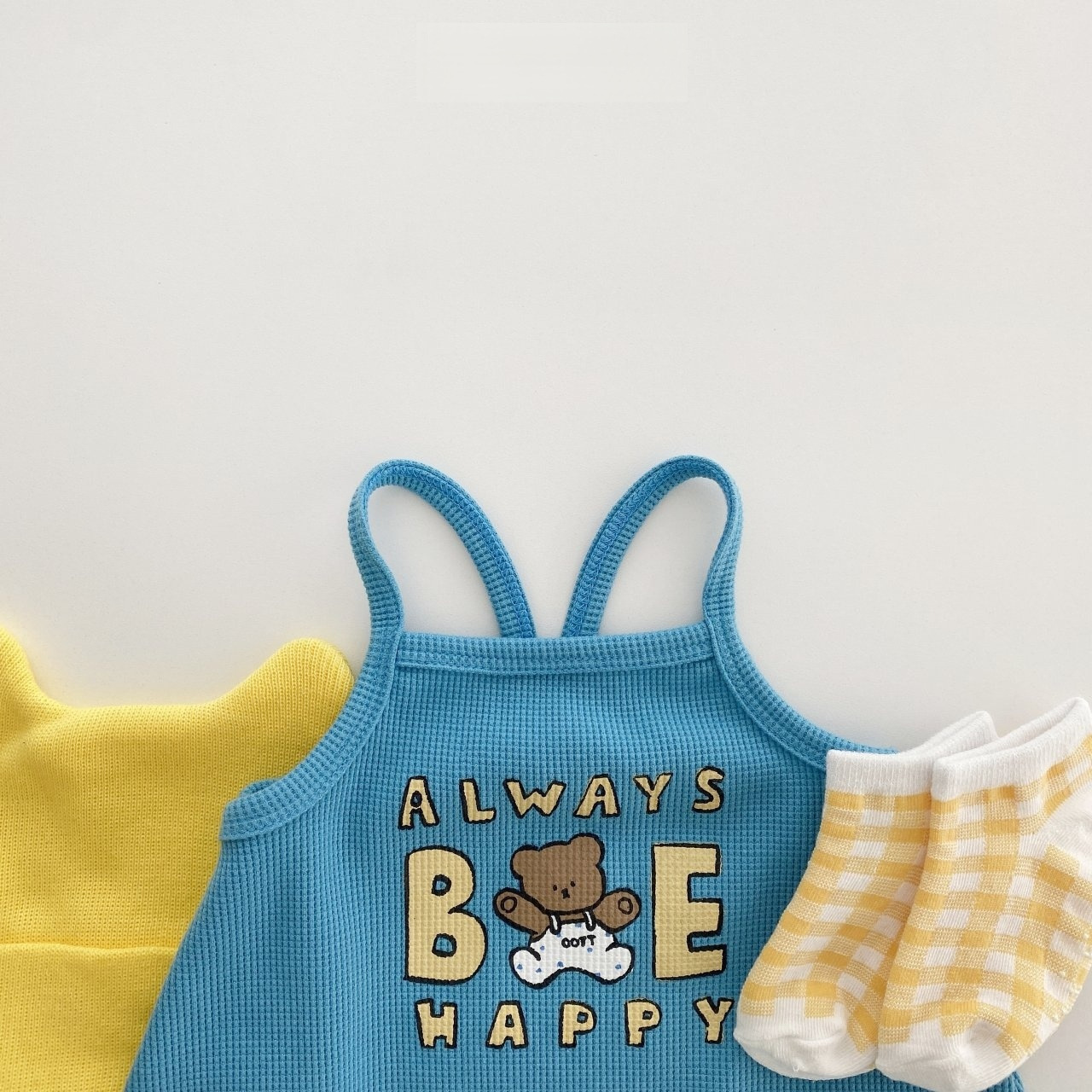 2pcs Baby Boy/Girl Bear Cartoon Print T-shirt with Pant Set-kissminis