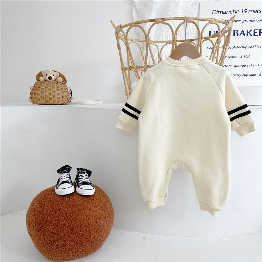 Baby Boy/Girl 95% Cotton Cute Teddy Bear Pattern Long Sleeve Romper-kissminis