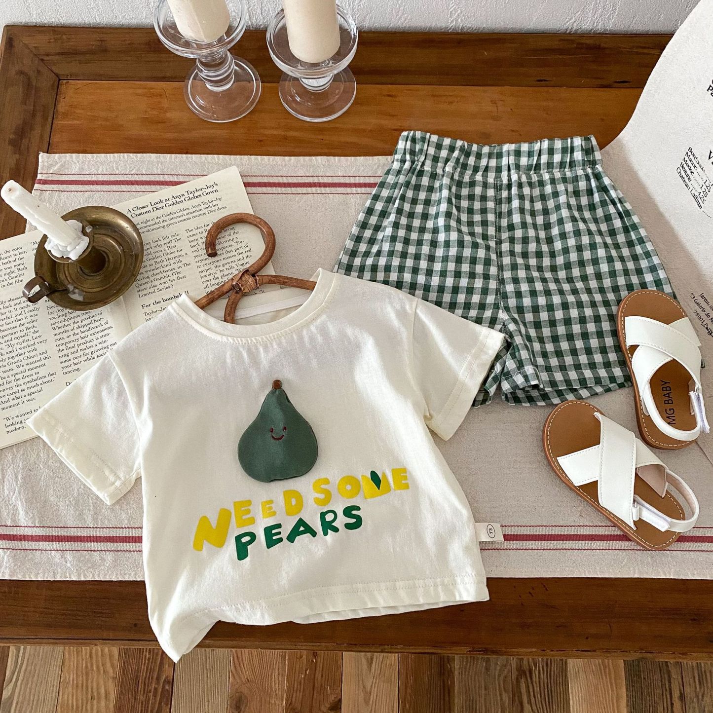 2pcs Baby Girl Color Fruit Print T-shirt with Pant Set-kissminis