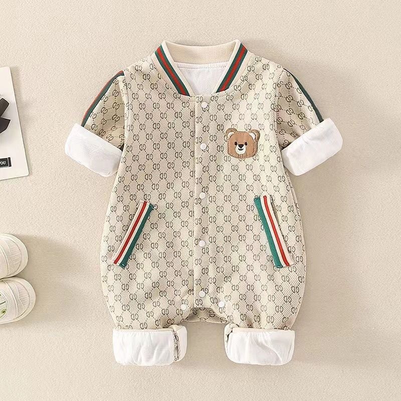 Baby Alphabet Bear Print Romper